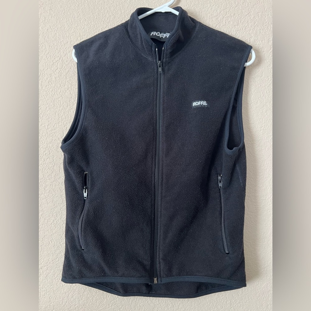 Roffe Fleece Vest Full Zip Adult Unisex size Medium Black